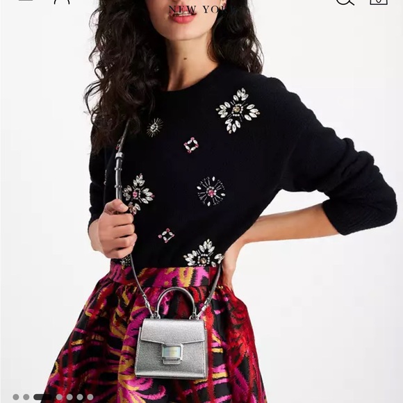 Brand New Kate Spade Micro Metallic Silver Katy Crossbody bag - Picture 7 of 7